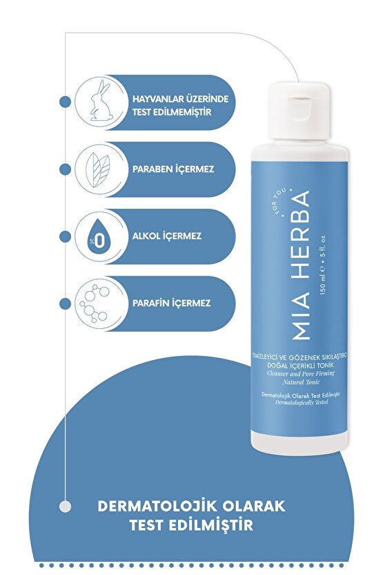 Temizleyici ve Gözenek Sıkılaştırıcı Doğal İçerikli Tonik 150ml