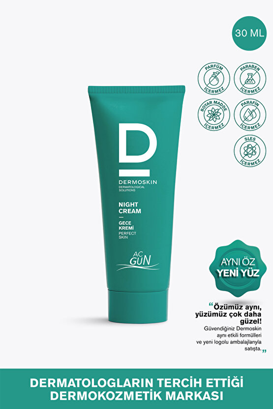 Acgun Sivilce ve Akne Karşıtı Onarıcı Gece Kremi | Yüz Leke Kremi | Salisilik Asit | 30 ml