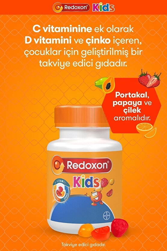 Kids 60 Çiğnenebilir Gummy I Çocuklar Için C Vitamini, D Vitamini Ve Çinko Içeren Takviye