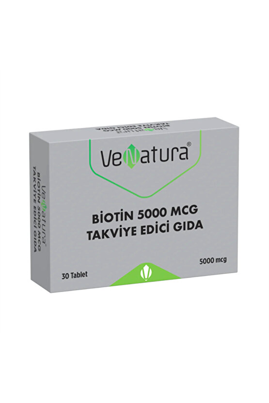 Biotin 5000 MCG Takviye Edici Gıda 30 Tablet