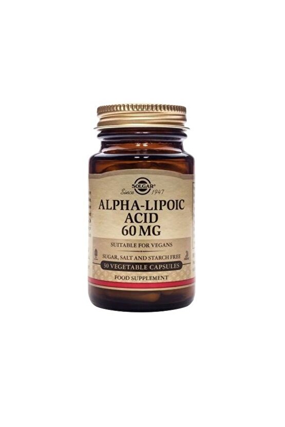 Alpha Lipoic Acid 60mg Vegi Kapsül 30lu