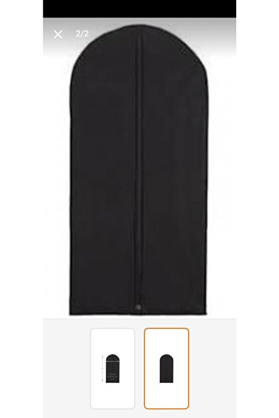 Takım Elbise Kılıfı Siyah Renk Fermuarlı Gamboç 60 Cm 100 Cm