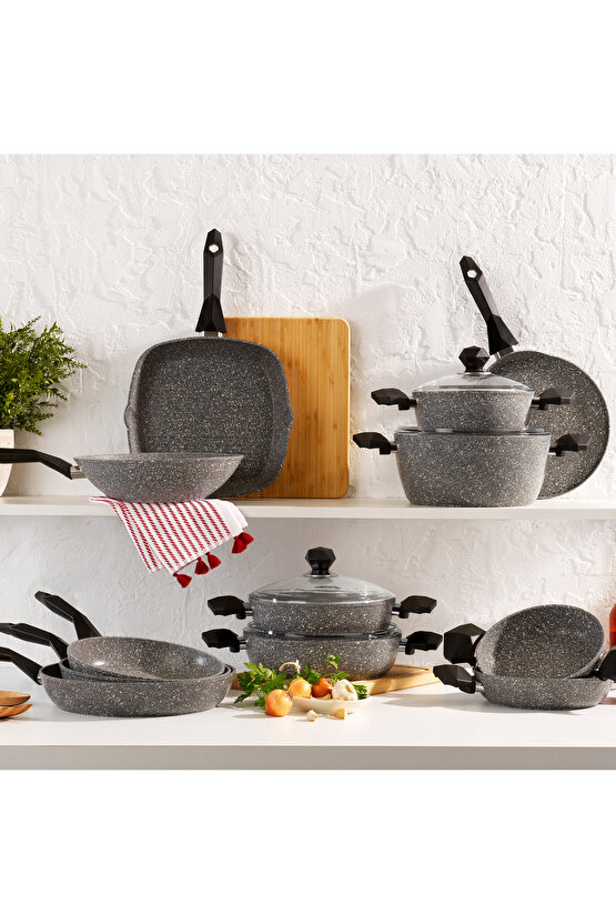 Cory Yanmaz Yapışmaz Tava 28 Cm-Gri