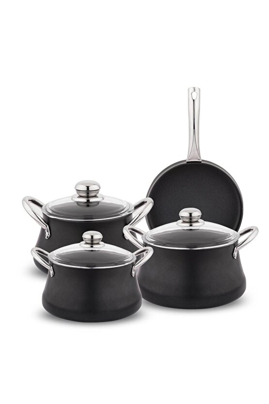 Ottawa Tencere Seti 7 Parça-Siyah