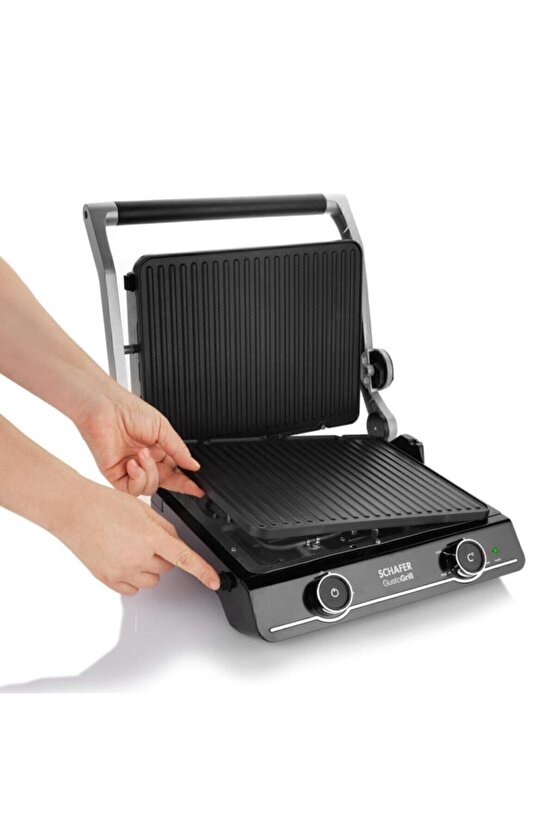 Gusto Grıll Izgara & Tost Makinesi - Siyah