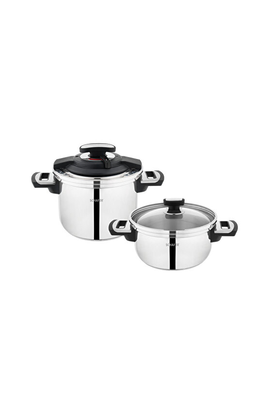 İn-Safe 2 li Düdüklü Tencere Seti 4 Parça-Siyah