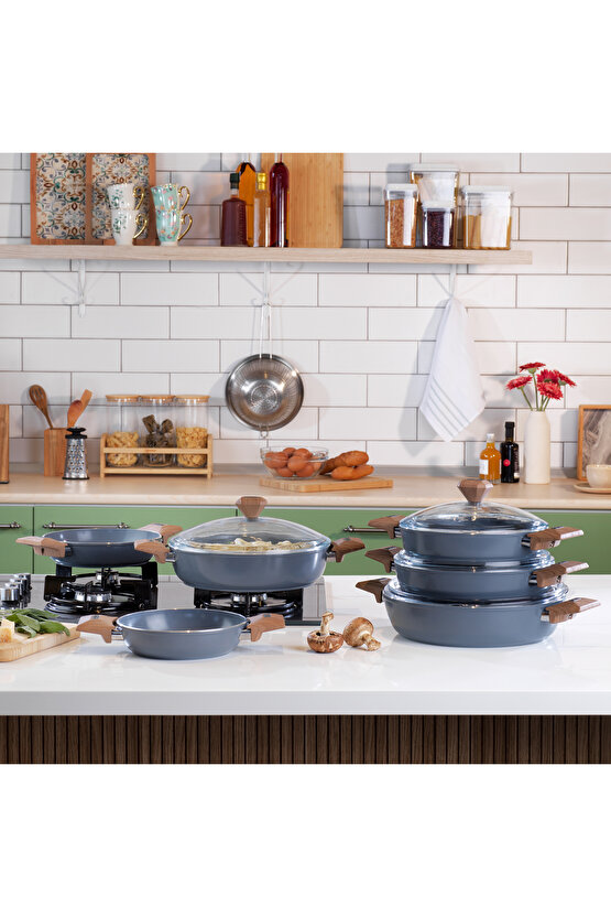 Fiesta Seramik Basık Tencere 24 Cm-Siyah