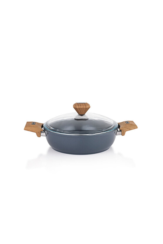 Fiesta Seramik Basık Tencere 24 Cm-Siyah