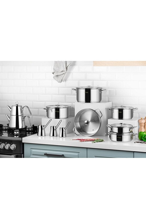 Maxi 20 Parça Ideal Set Çelik Çeyiz Tencere Seti