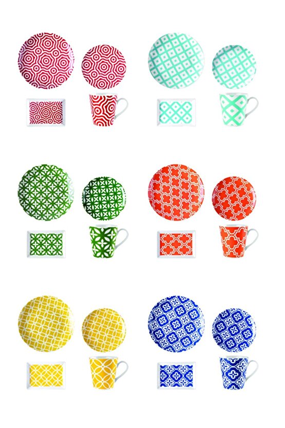 Casablanca 24 Parça İkram Set - 6 Renk