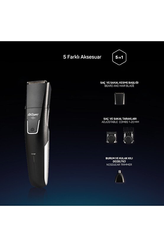 Trace 5 In 1 Erkek Bakım Seti 40 Farklı Kesim Ayarı Siyah - AR5200