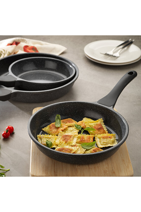 Stark Döküm Tava Seti 3 Parça-Gri