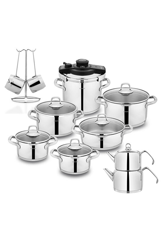 Jewel Çelik Çeyiz Seti 18 Parça-Inox