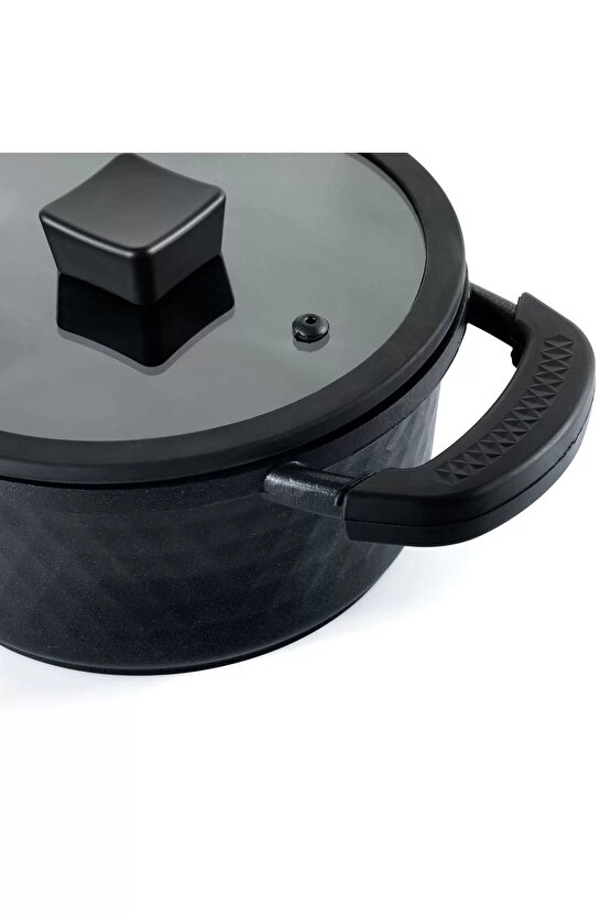 Hektor 3 lü Döküm Tencere Seti 6 Parça Siyah
