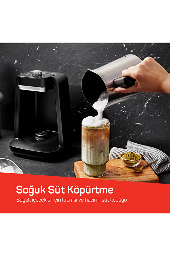 Okka Rich Spin Pro Çelik Cezveli Közde Sütlü Türk Kahve Makinesi 5 Fincan Kapasiteli Bakır - OK0020