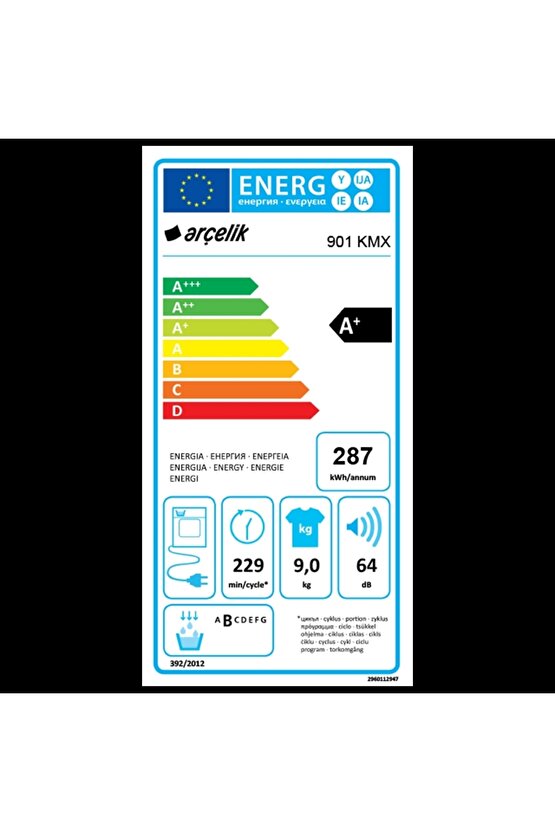 901 KMX 9 kg Çamaşır Kurutma Makinesi