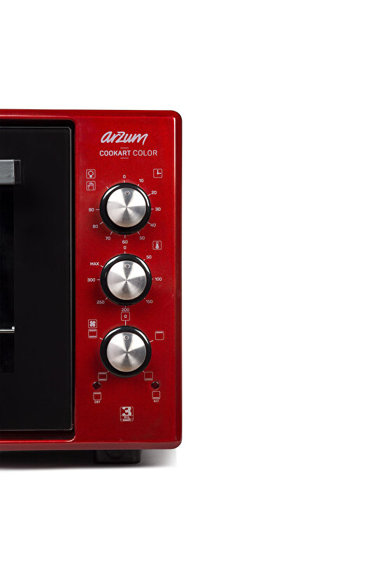 Cookart Color 50 L Çift Camlı Fırın - Nar - AR2034