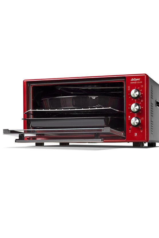 Cookart Color 50 L Çift Camlı Fırın - Nar - AR2034