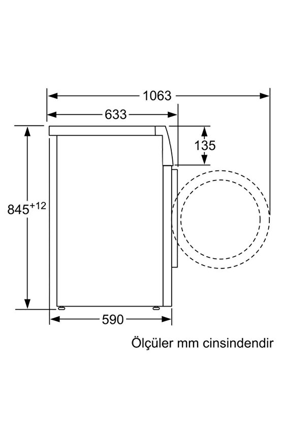 PROFİLO CMN12190TR ÇAM. MAK.-1200 DEV 9KG