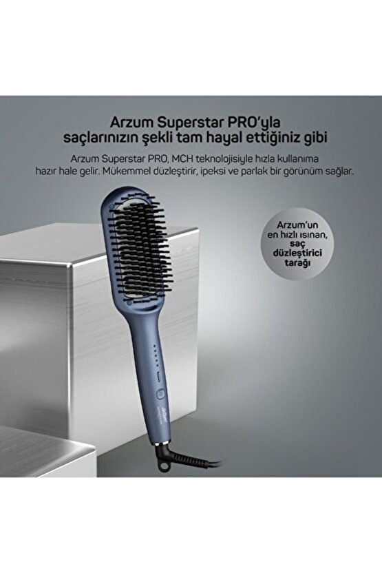 AR5082-O Superstar Pro Saç Düzleştirici Fırça - Okyanus