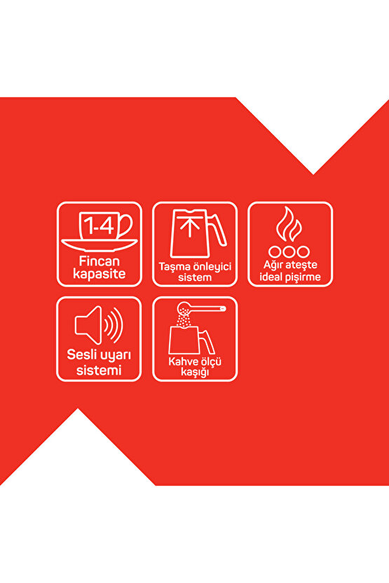 Okka Minio Türk Kahvesi Makinesi 4 Fincan Kapasiteli Bakır - OK004