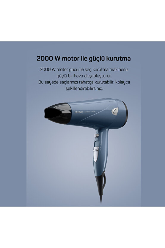 Senfony Color Saç Kurutma Makinesi 2000W Derin Mavi - AR5014