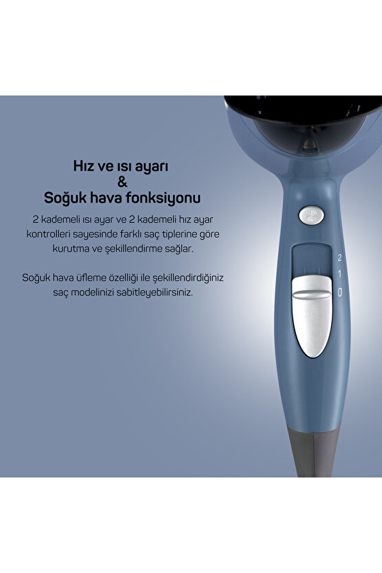 Senfony Color Saç Kurutma Makinesi 2000W Derin Mavi - AR5014