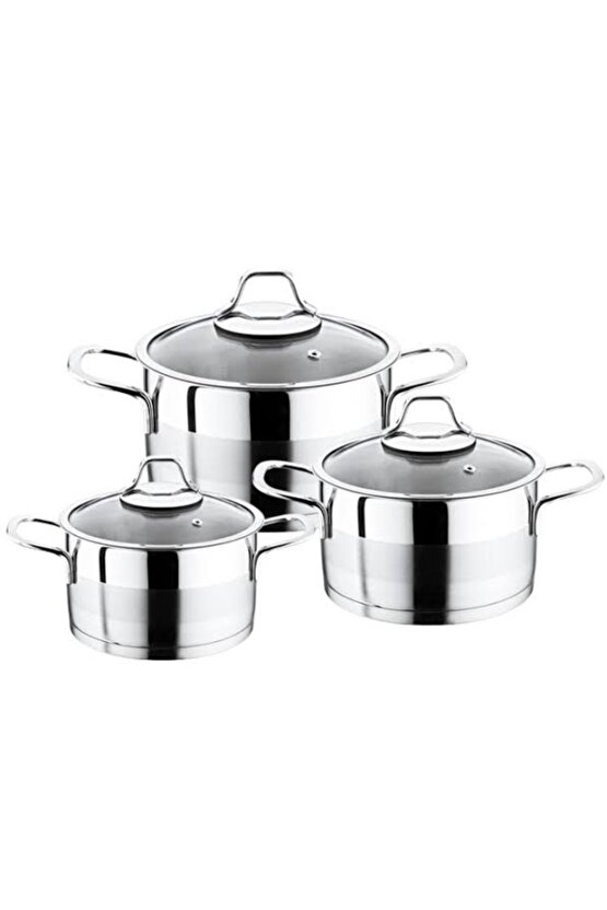 EVİMSARAY LUNA 3lü Çelik Tencere Seti