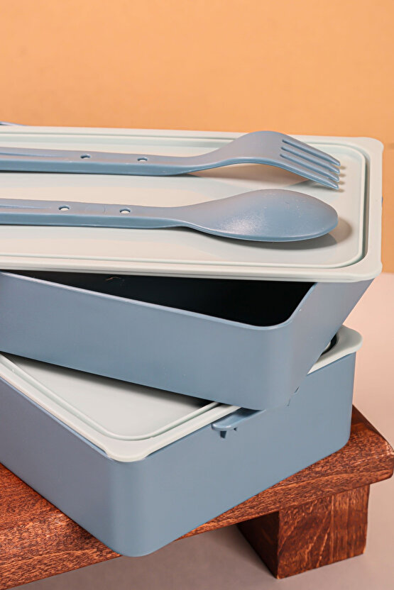 2 Katlı Sızdırmaz Soft Beslenme Saklama Kabı - Mikrodalgaya Uygun Öğle Yemeği Kabı