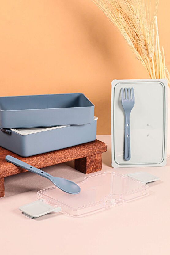 2 Katlı Sızdırmaz Soft Beslenme Saklama Kabı - Mikrodalgaya Uygun Öğle Yemeği Kabı