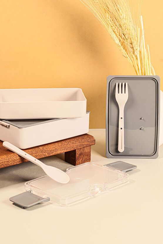 2 Katlı Sızdırmaz Soft Beslenme Saklama Kabı - Mikrodalgaya Uygun Öğle Yemeği Kabı