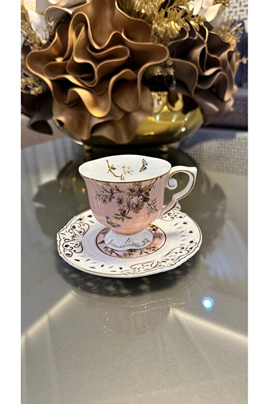 Kosova Marka Renk Güllü Kahve Fincan Takımı Seti