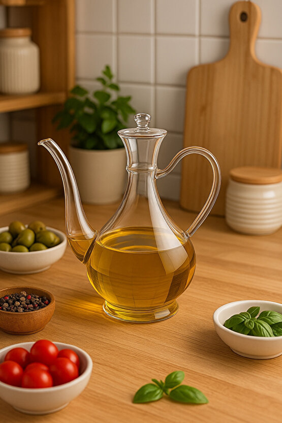 750 ml Cam Yağdanlık – Şık ve Dayanıklı Tasarım