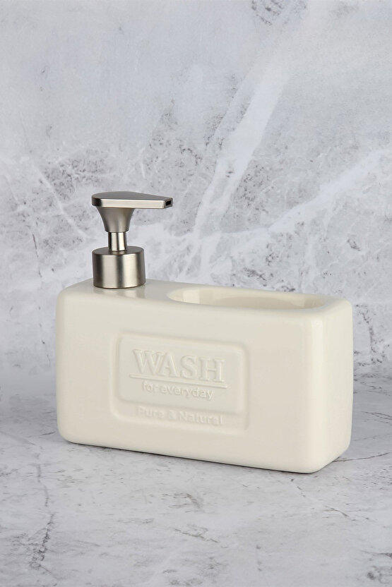 Seramik Sıvı Sabunluk – Paslanmaz Çelik , Modern ve Şık BanyoMutfak Aksesuarı