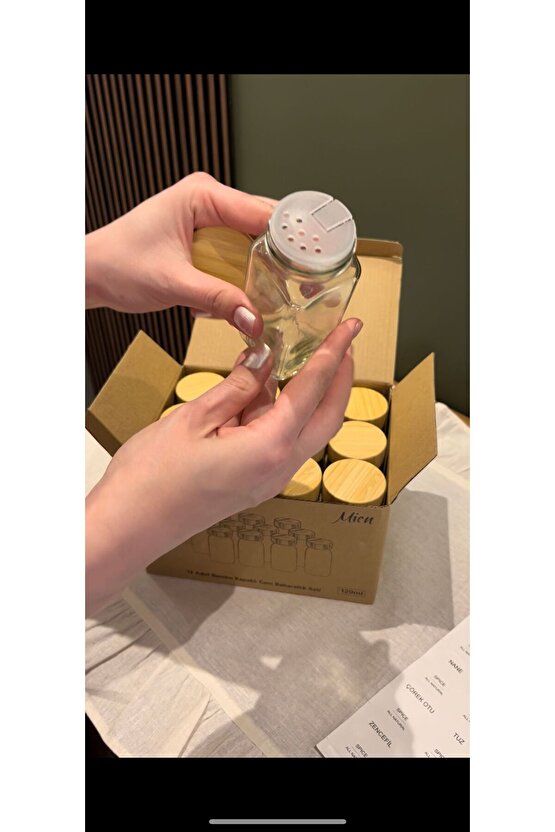 12li Bambu Kapak Modern Baharatlık TakımıMerdiven Stant