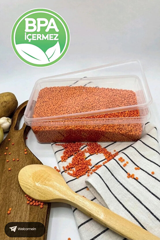 5 Adet 2lt. Kendinden Kapaklı Derin Dondurucuya Uygun Saklama Kabı Düzenleyici (2000 ML)