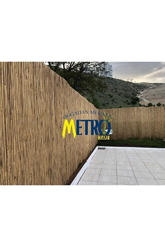 Doğal Kamış Hasır Çit 1m X 6m Doğal Bambu -bahçe Çiti - Gölgelik Hasır -tavan Dekorasyon