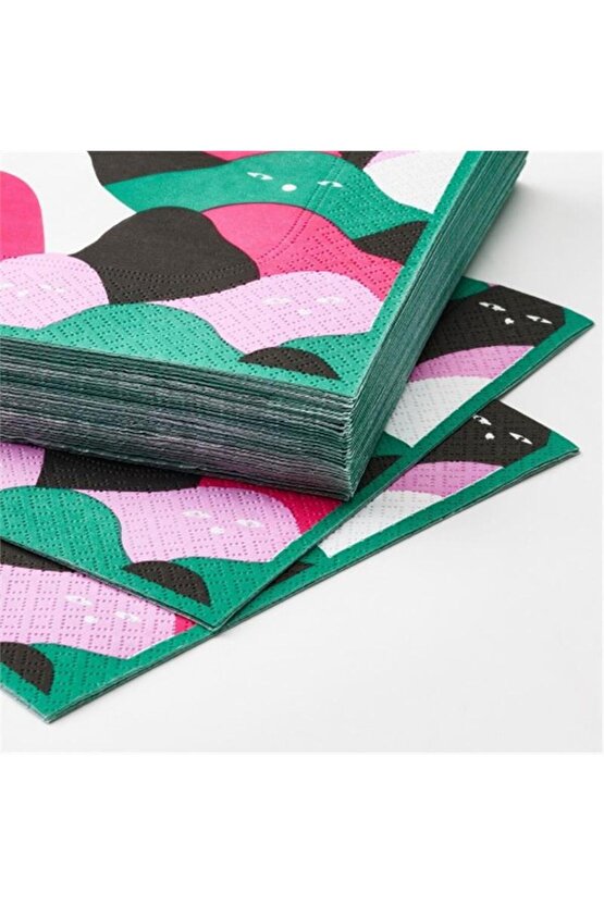 Palpfjärıl Desenli Peçete Çok Renkli 33X33 Cm 30 Adet 90553572