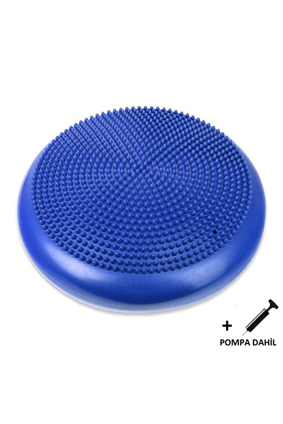 Dikenli Havalı Denge& Duyu Minderi, Tırtıklı Denge Pedi 35 Cm(POMPA DAHİL)