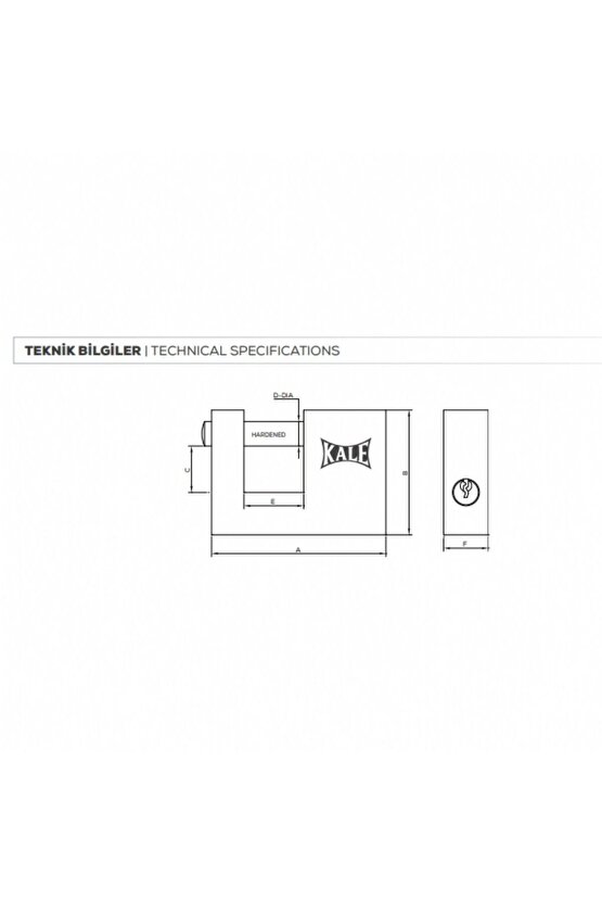Yatay Pirinç Asma Kilit Sarı 60 Mm