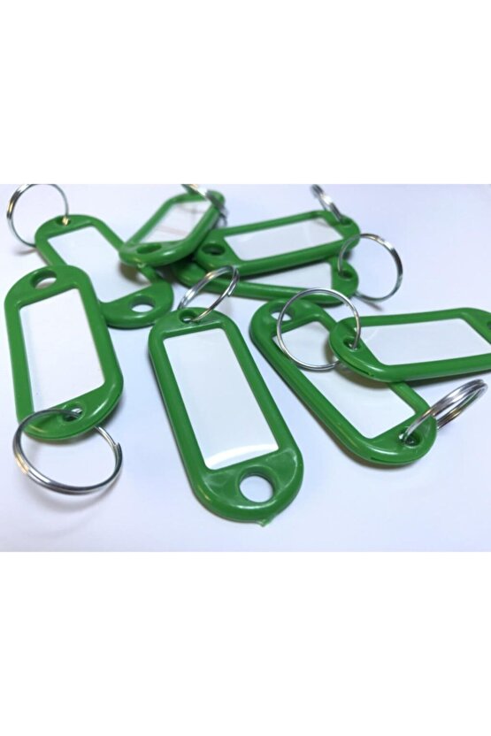 Plastik Anahtarlık 100 Adet Yeşil Renk Isimilik Kimlik Anahtarlık