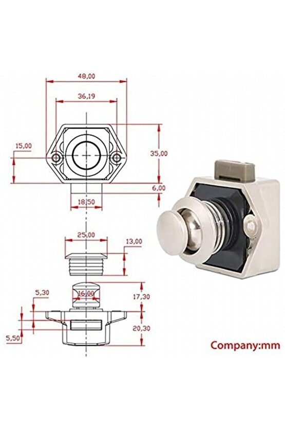 Karavan Kapı Dolap Çekmece Mobilya Yat Gemi Tekne Kilidi Krom Küçük