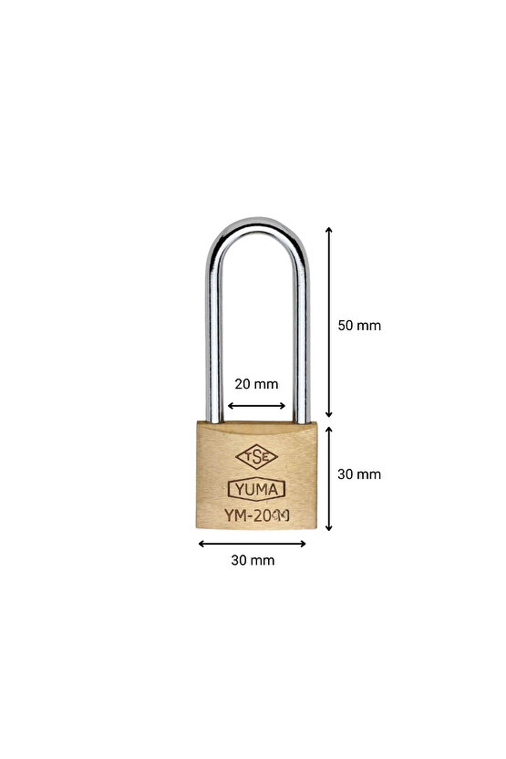 Pirinç Sarı Metal Uzun Kancalı Pirinç Asma Kilitler 32 Mm Asma Kilit Uzun Kanca