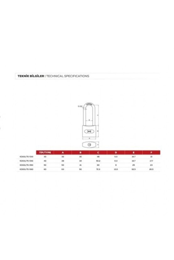 Asma Kilit Döküm 30 Mm Uzun Kanca