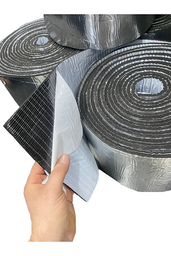 Kauçuk Bant Oto Ses Yalıtımı 6mm Alüminyum Folyolu 20 Cm X 10 Metre