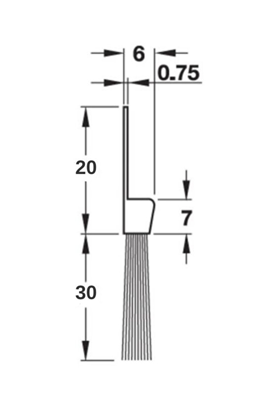 Kapı Altı Fırça Alüminyum 100 Cm H Tipi 1 Adet