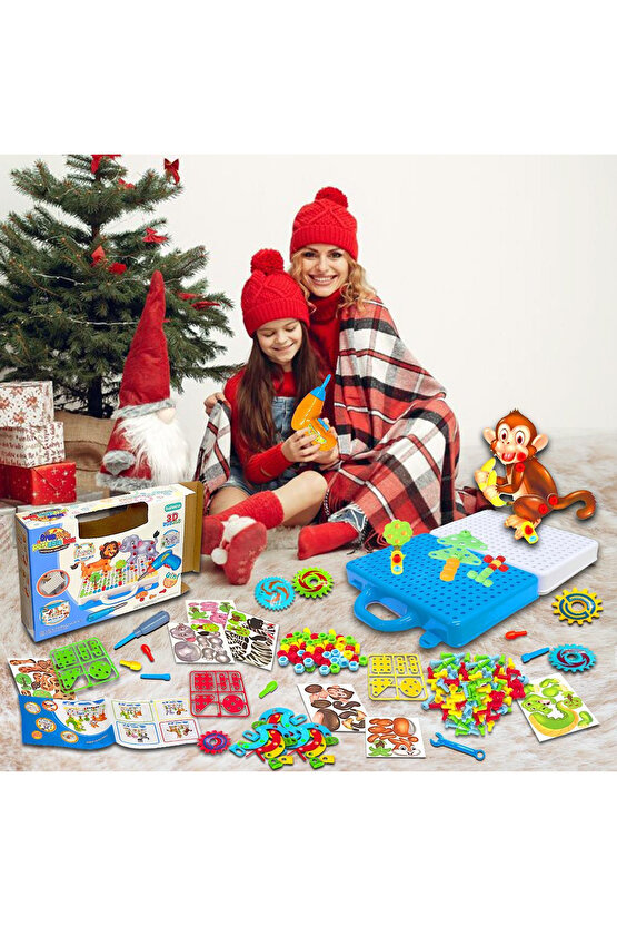 Oyuncak Eğitici Aktivite Mentossori 3D Eğitici Matkap Sök Tak Puzzle Seti Uzay Serisi