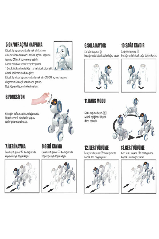 Oyuncak Sesli Işıklı Uzaktan Kumandalı 30 Fonksiyonlu Akıllı Robot Kedi Ve Köpek Led Emoji