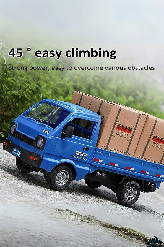 Oyuncak 2.4GHz Uzaktan Kumandalı Sesli Işıklı Şarjlı Buhar Atan Kapıları Açılan Rc Kamyonet