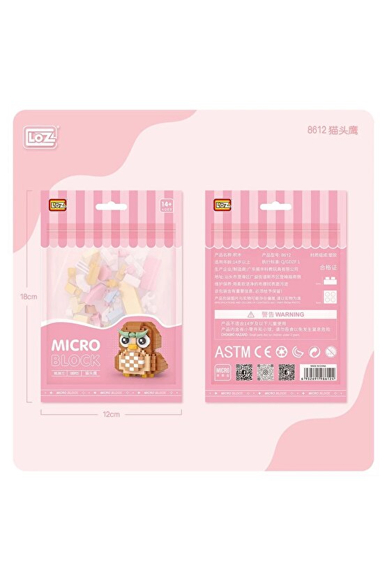 180 Parça LOZ Blok Oyuncak Mini Poşet Baykuş Figür